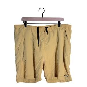 KAVU men’s mustard drawstring swim trunks L